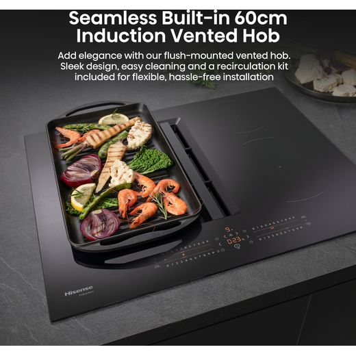 Hisense Hi6 HEH6432BSCWF 60cm Venting Induction Hob - Black - Annotation - 60cm hob shot