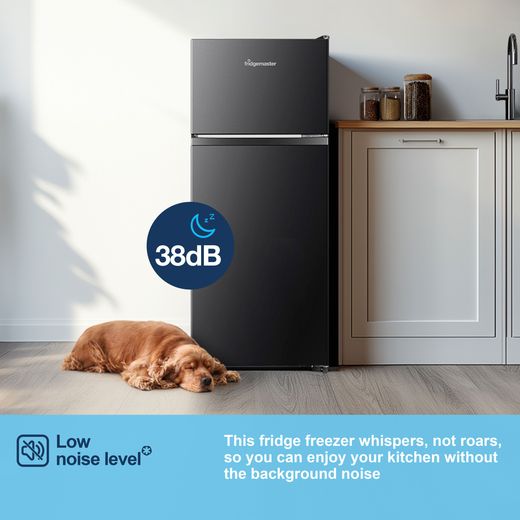Fridgemaster MTM48120EB 117cm 80/20 Small Fridge Freezer - Black - Annotation - Noise shot