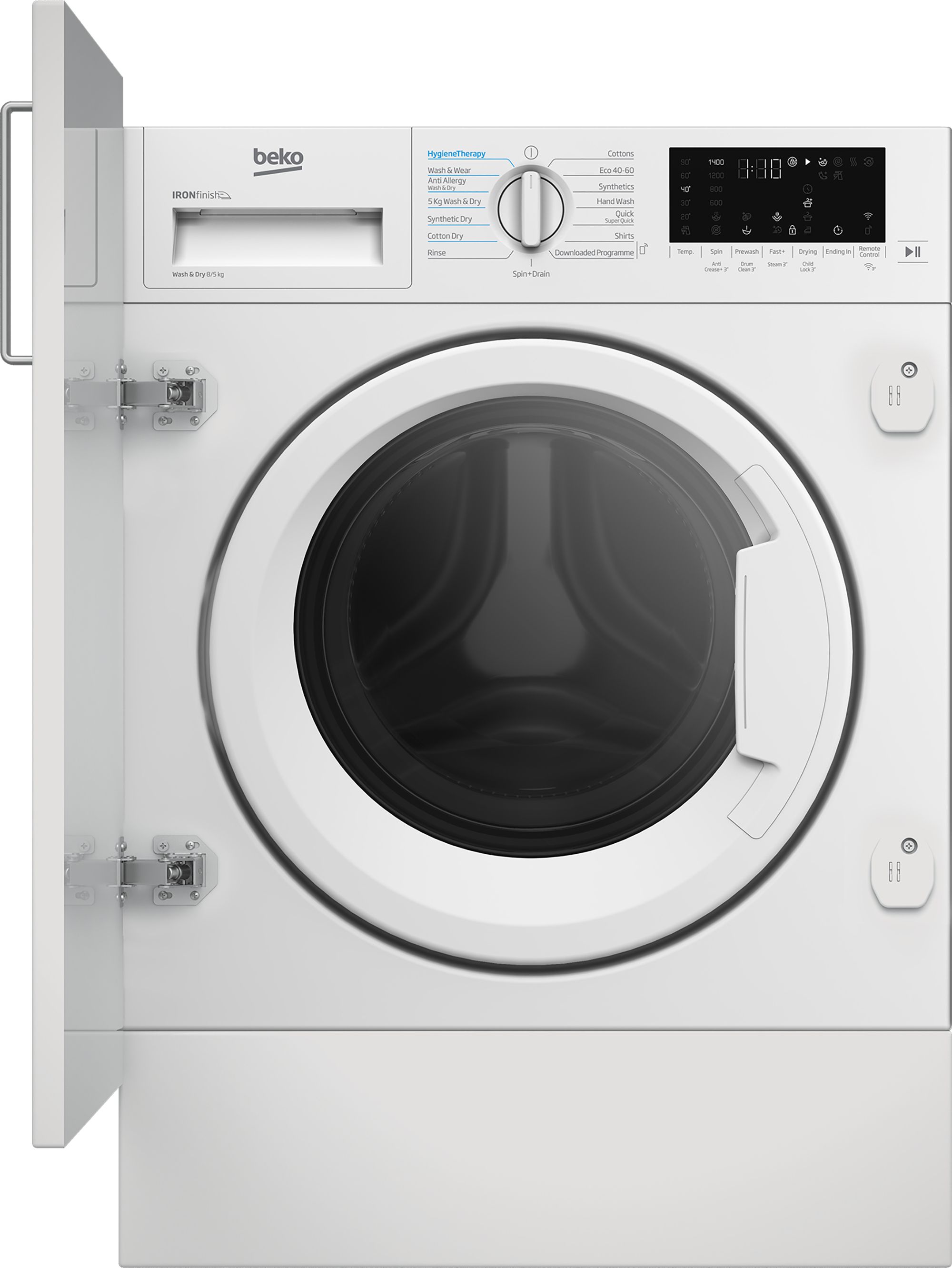 Beko Built-In Washer Dryer 8kg Wash 5kg Dry 1400 RPM White WDIK854411F