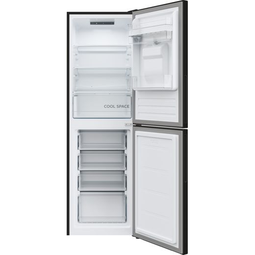 Hoover H-FRIDGE 300 Fridge Freezer - Matte Black - Front with door open shot