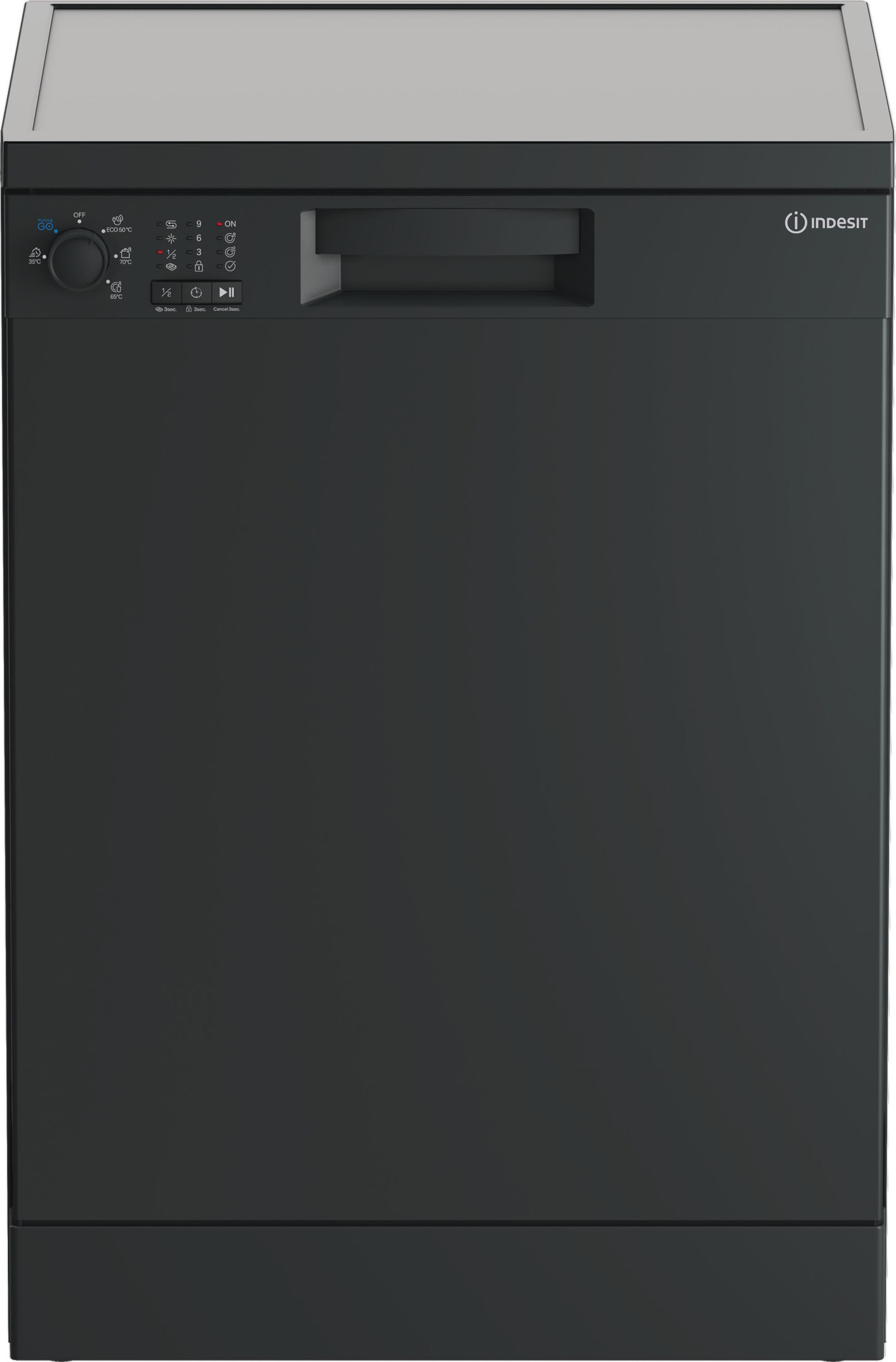 Image of Indesit IN2FE13DT9AUK Full Size Dishwasher - Anthracite - E Rated, Grey
