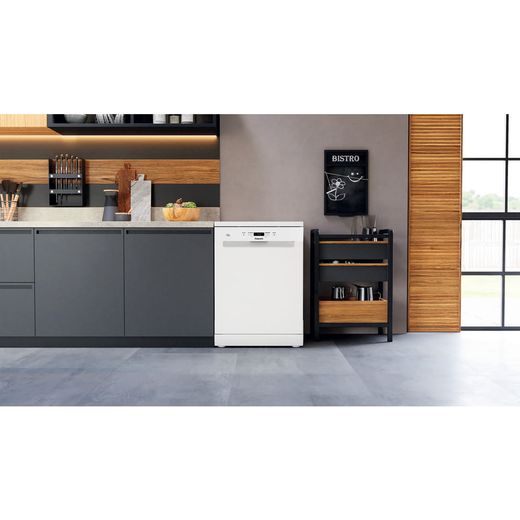 Hotpoint Standard Dishwasher - White - dishwasher in kitchen shot 