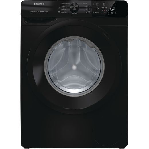 Hisense WFGE80141VMB 8Kg Washing Machine with 1400 rpm - Black - B Rated