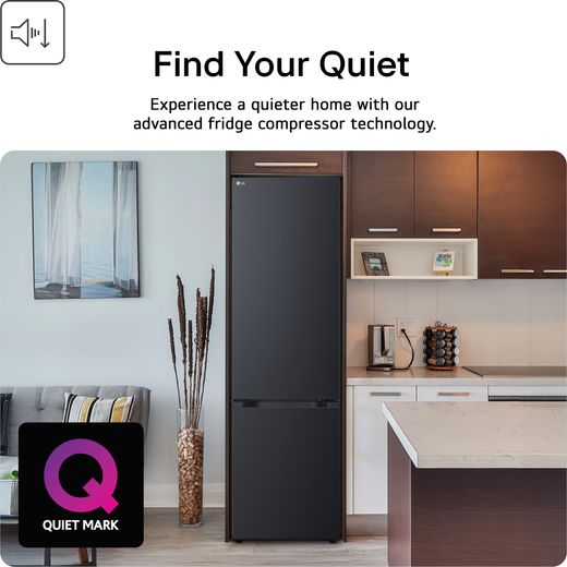 LG NatureFRESH™ GBBS524CEV 203cm No Frost Fridge Freezer - Black Steel  - Annotation - Find your quiet shot