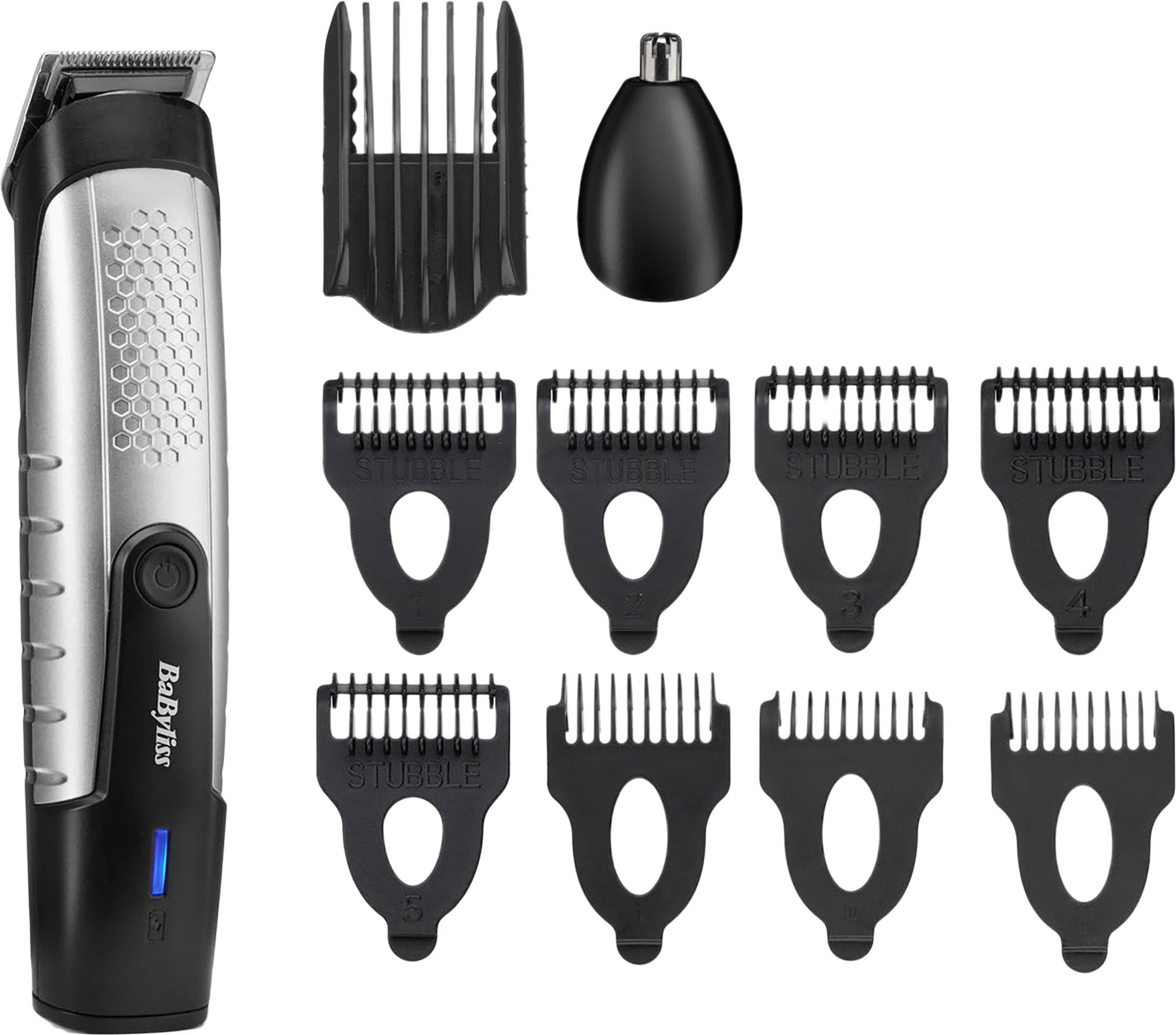 Babyliss Beard Trimmer - Stainless Steel Blades - 0.5mm-10mm - Grey