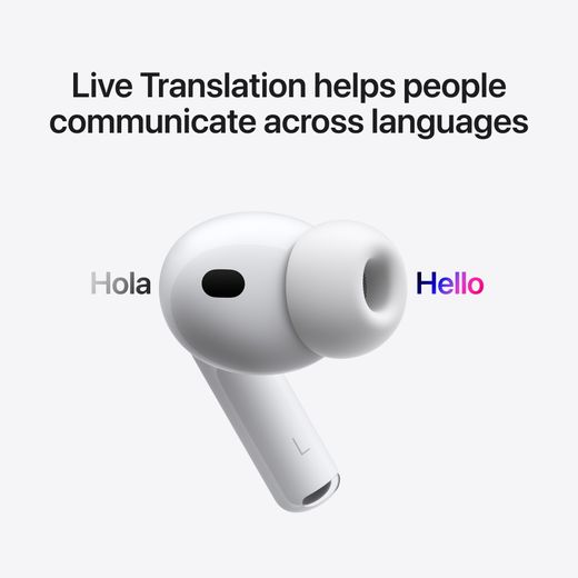 Apple AirPods Pro 3 and Active Noise Cancelling - White - Annotation - Live translations
