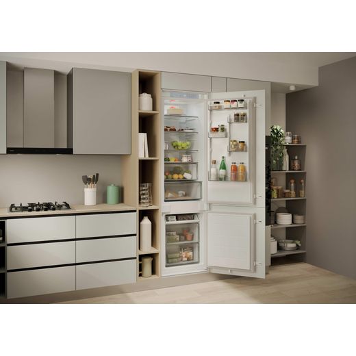 Hoover H-FRIDGE 400 Integrated 70/30 Total No Frost Fridge Freezer with Sliding Door Fixing Kit - White - Fridge freezer in kitchen shot