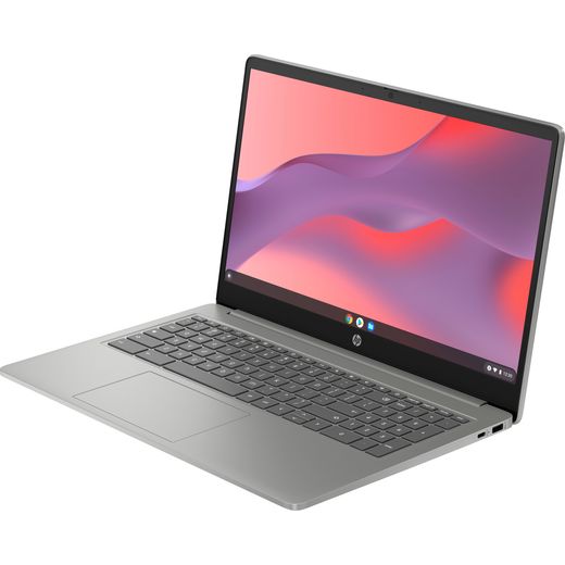 HP 15.6" 15a-nb0006na Chromebook - Silver - Left perspective