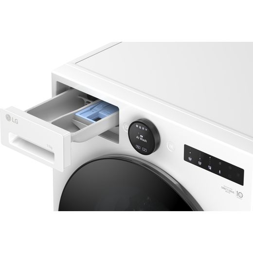 LG VX70 Series AI Direct Drive™ F4X7011TWB 11kg Washing Machine with 1400 rpm - White - Detergent tray shot 