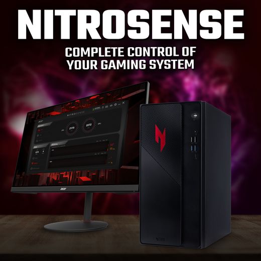 Acer Nitro N20-101 Gaming - Intel® Core™ 5, 512GB SSD - Black - Annotation - Nitrosense