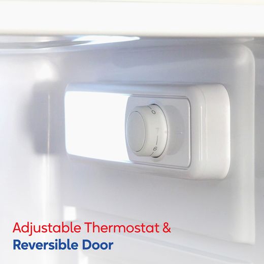 Russell Hobbs RH143LF552E1W Fridge - White - Annotation - Adjustable thermostat & reversible door