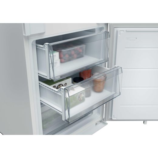 Hoover H-FRIDGE 400 Integrated 70/30 Fridge Freezer with Sliding Door Fixing Kit - White - Close up freezer drawer shot