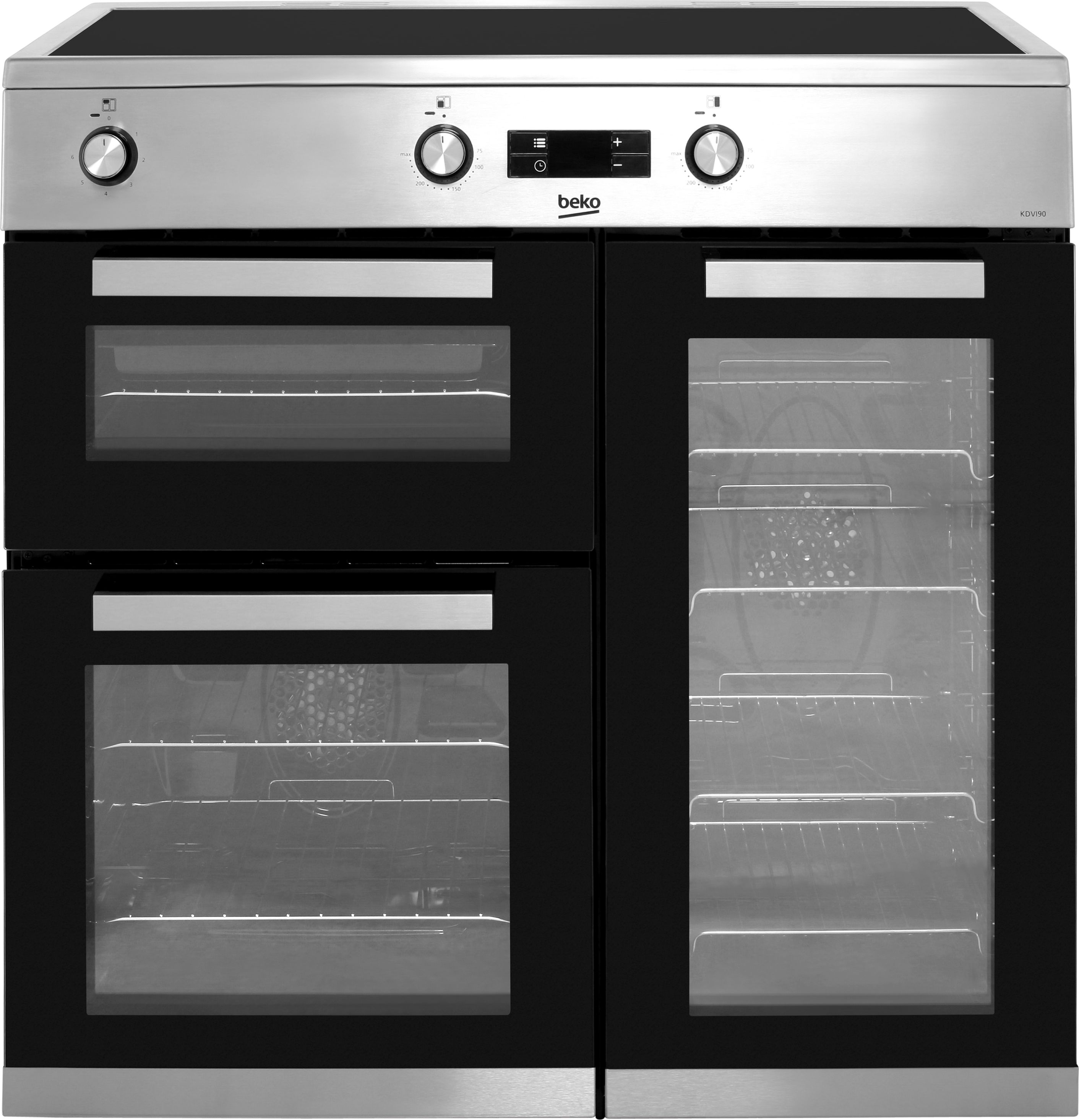 Beko KDVI90X 90cm Electric Range Cooker with Induction Hob - Stainless Steel - A/A Rated, Stainless Steel