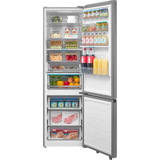 Midea 70/30 Frost Free Fridge Freezer - Black - Doors open