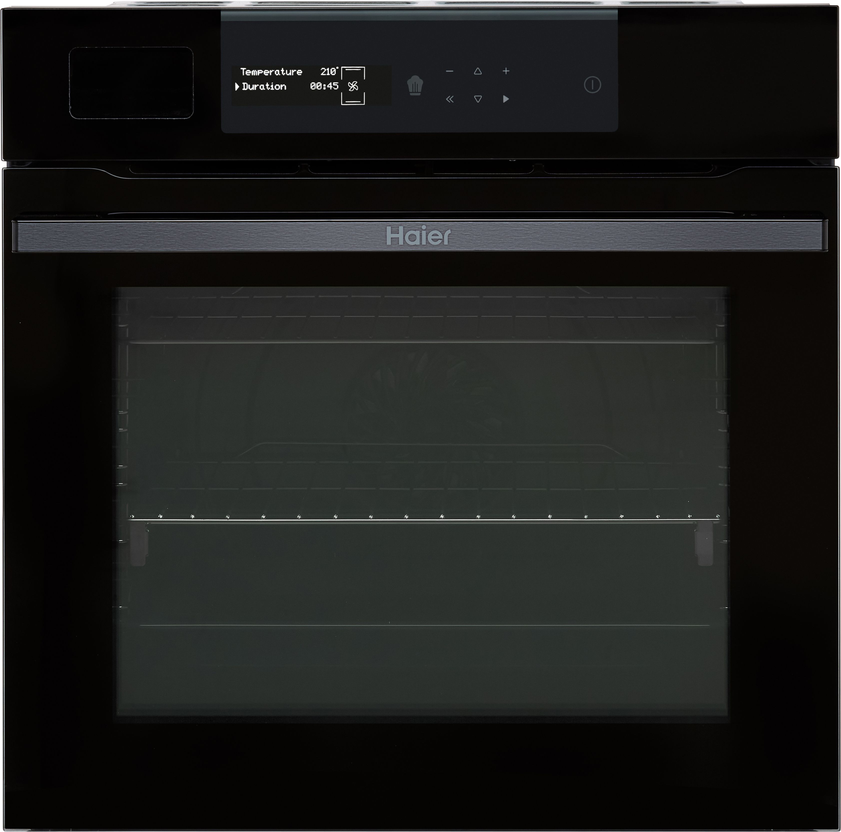 Haier I-Message Steam Series 2 HWO60SM2S9BH Wifi Connected Built In Electric Single Oven and Pyrolytic Cleaning - Black - A+ Rated, Black