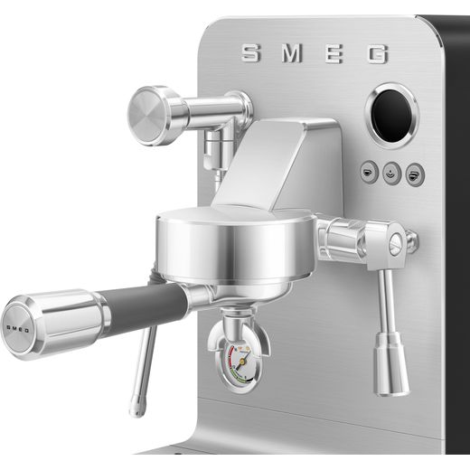 Smeg Espresso Coffee Machine - Black - Close up handle shot