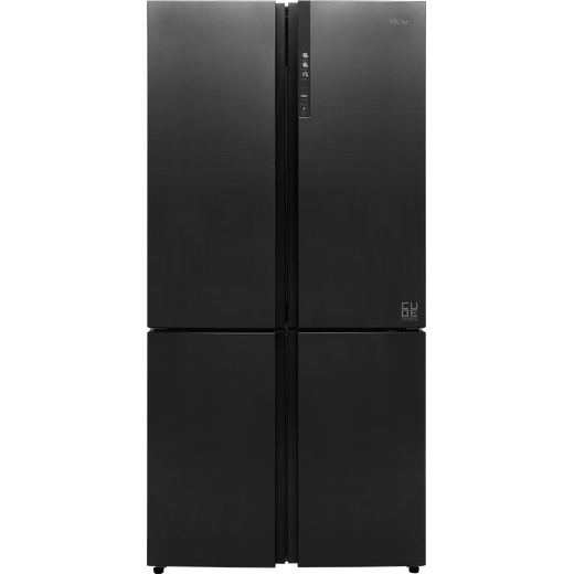 Haier HTF-610DSN7 Total No Frost American Fridge Freezer - Black / Stainless Steel - F Rated