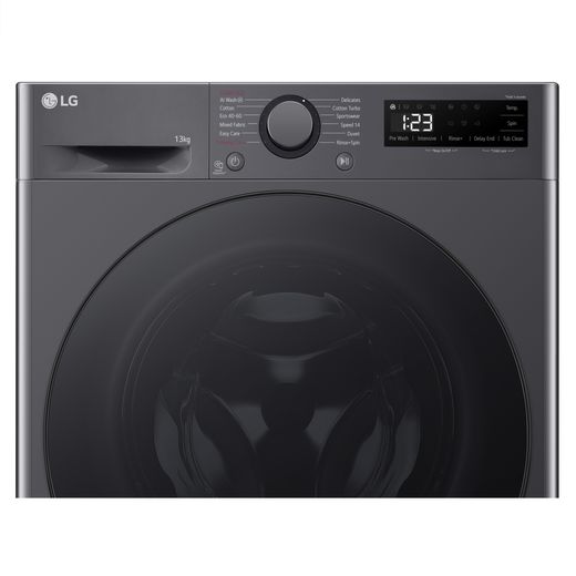 LG Y500 Series F4Y513GBLN1 13kg Washing Machine with 1400 rpm - Slate Grey - Control panel shot 