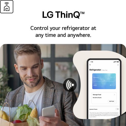 LG InstaView™ ThinQ™ 60/40 Total No Frost Fridge Freezer - Black Steel - Annotation - LG ThinQ