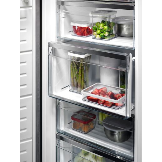 AEG Frost Free Upright Freezer - Black - Close up drawer shot