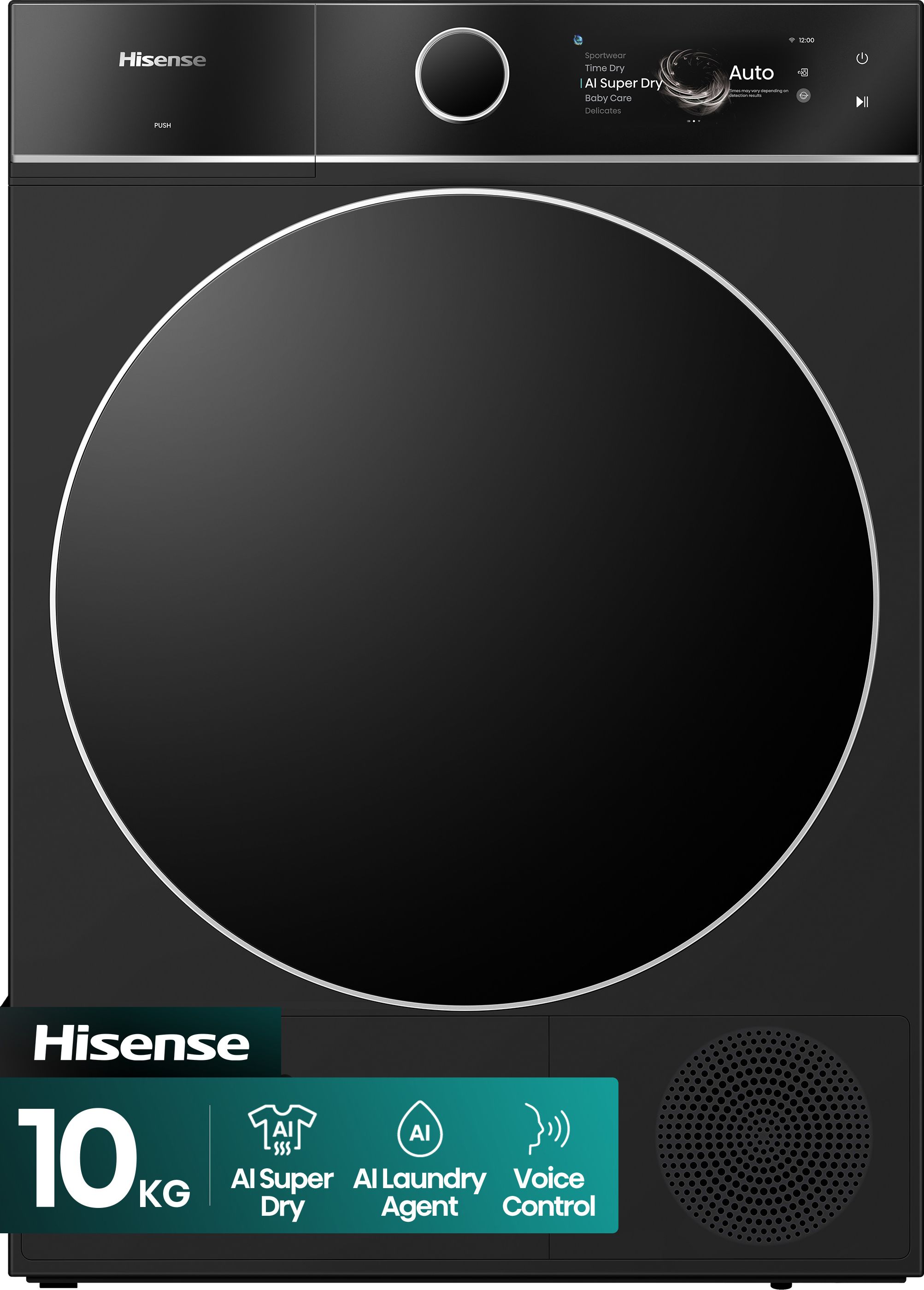Hisense - 7i Series - Heat Pump Tumble Dryer - 10kg - Wi-Fi Connected - A Rated - Black