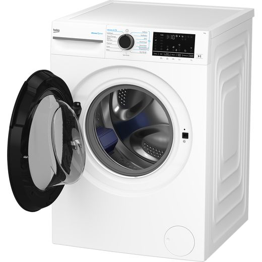 Beko BM5WT61341TW 13kg WiFi Connected Washing Machine with 1400 rpm - White - right perspective door open