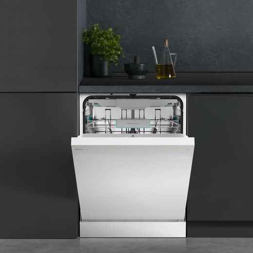Hisense Standard Dishwasher - White - Dishwasher with door open shot