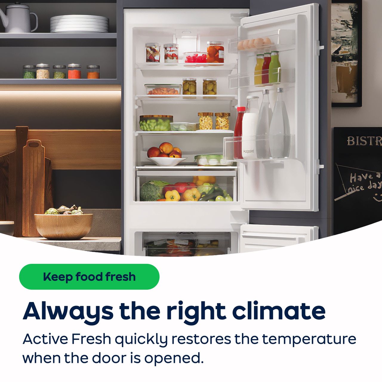 Hotpoint HTSD18A011A1 Tall 306 Litres Integrated Fridge White Built In Kitchens Appliances Liverpoolstore