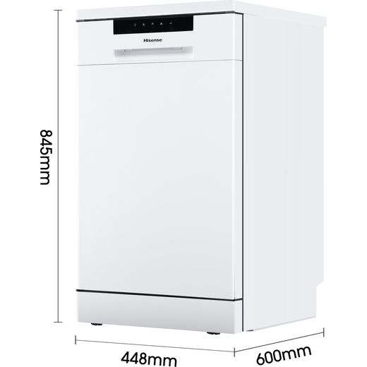 Hisense Slimline Dishwasher - White - Dimensions