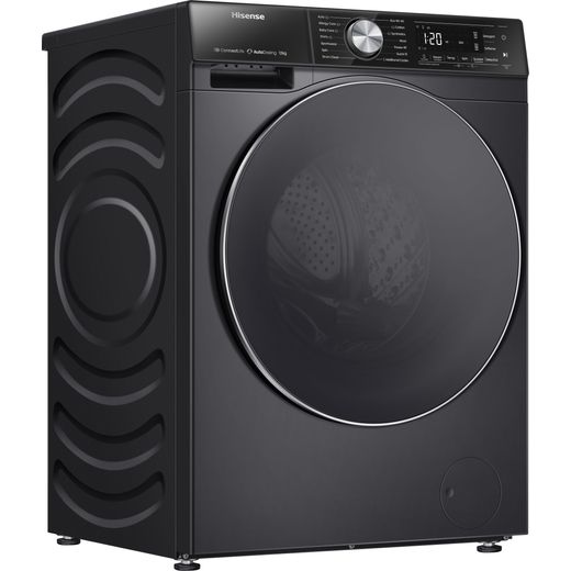 Hisense WF5S1245BB 12kg Washing Machine with 1400 rpm - Black - Right perspective shot