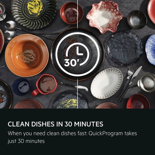 AEG 5000 Series Standard Dishwasher - Stainless Steel - annotation - clean dishes shot