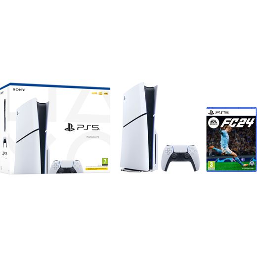 PlayStation 5 (Model Group – Slim) 1 TB with EA Sports FC 24 - Black / White