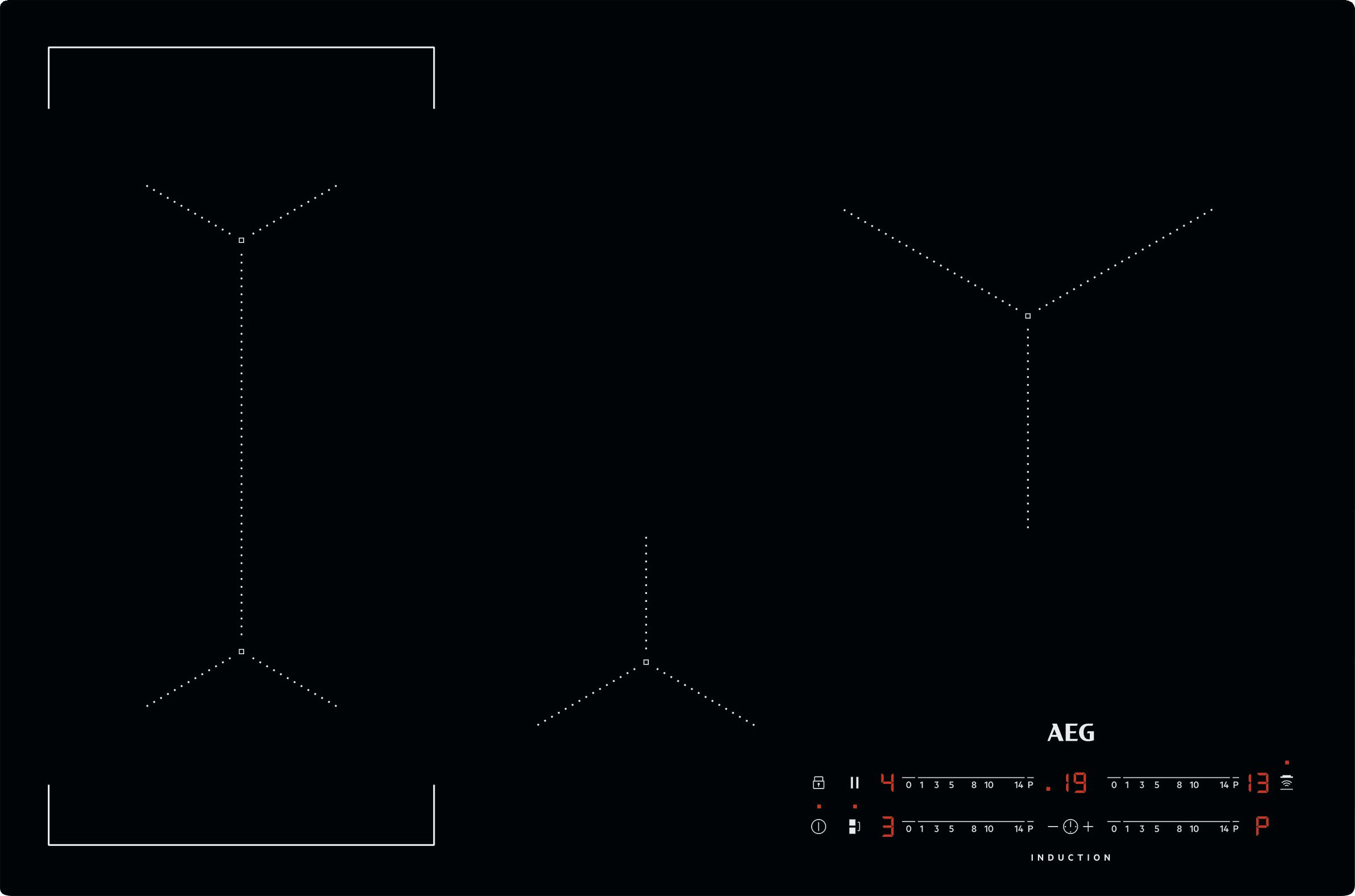 Image of AEG 6000 Bridge IKX84443CB 78cm Induction Hob - Black, Black