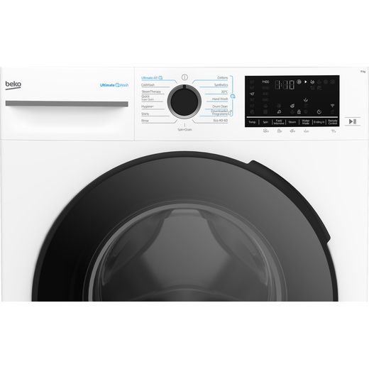 Beko BM5WT61141TW 11kg WiFi Connected Washing Machine with 1400 rpm - White - Control panel