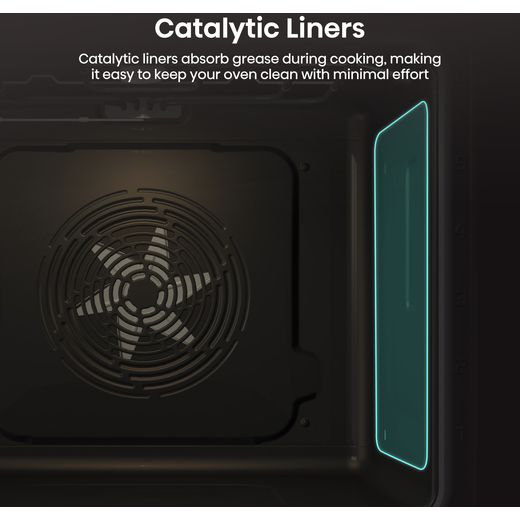Hisense Hi2 BI624CBPGUK Built In Electric Single Oven - Jet Black - Annotation - Catalytic liners
