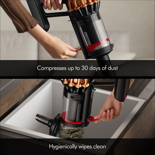 Dyson V16 Piston Animal™ Submarine™ Wet & Dry Cordless Vacuum Cleaner - Black / Copper - Annotation - Easy empty shot