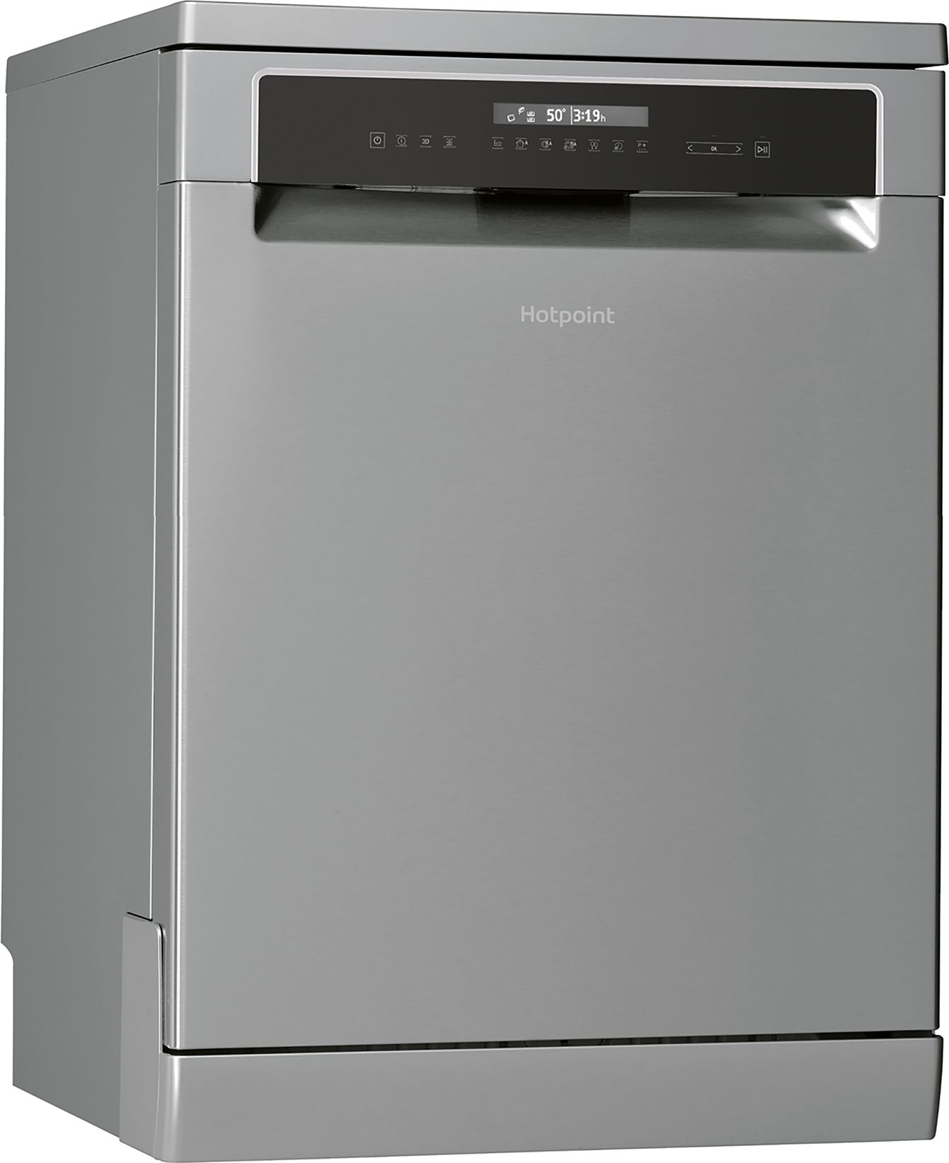 Hotpoint HFP5O41WLGXUK Standard Dishwasher - Stainless Steel Effect - C Rated, Stainless Steel
