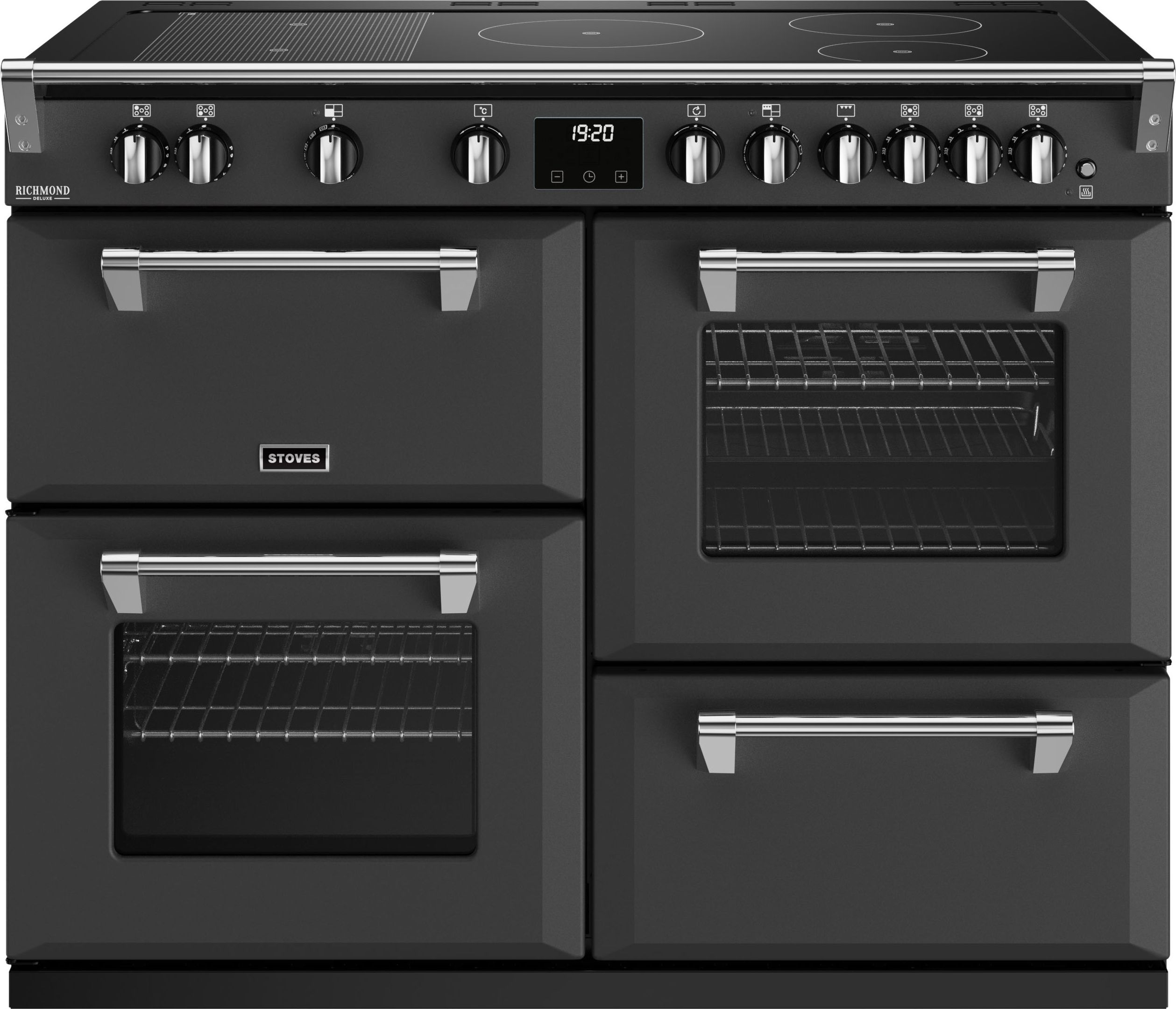 Stoves Richmond Deluxe ST DX RICH D1100Ei RTY AGR Electric Range Cooker with Induction Hob - Anthracite - A Rated, Black