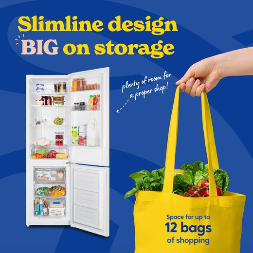 Russell Hobbs RH181TNF552E1W 181cm 60/40 Frost Free Fridge Freezer - White - Annotation - big storage shot 