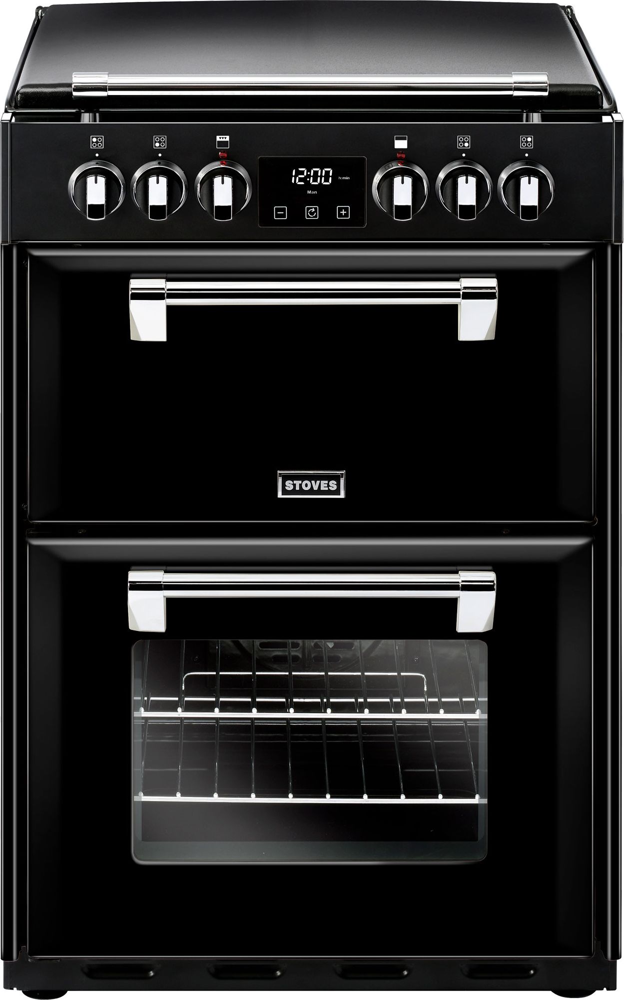 Stoves Richmond600E 60cm Electric Cooker with Ceramic Hob - Black - A/A Rated, Black