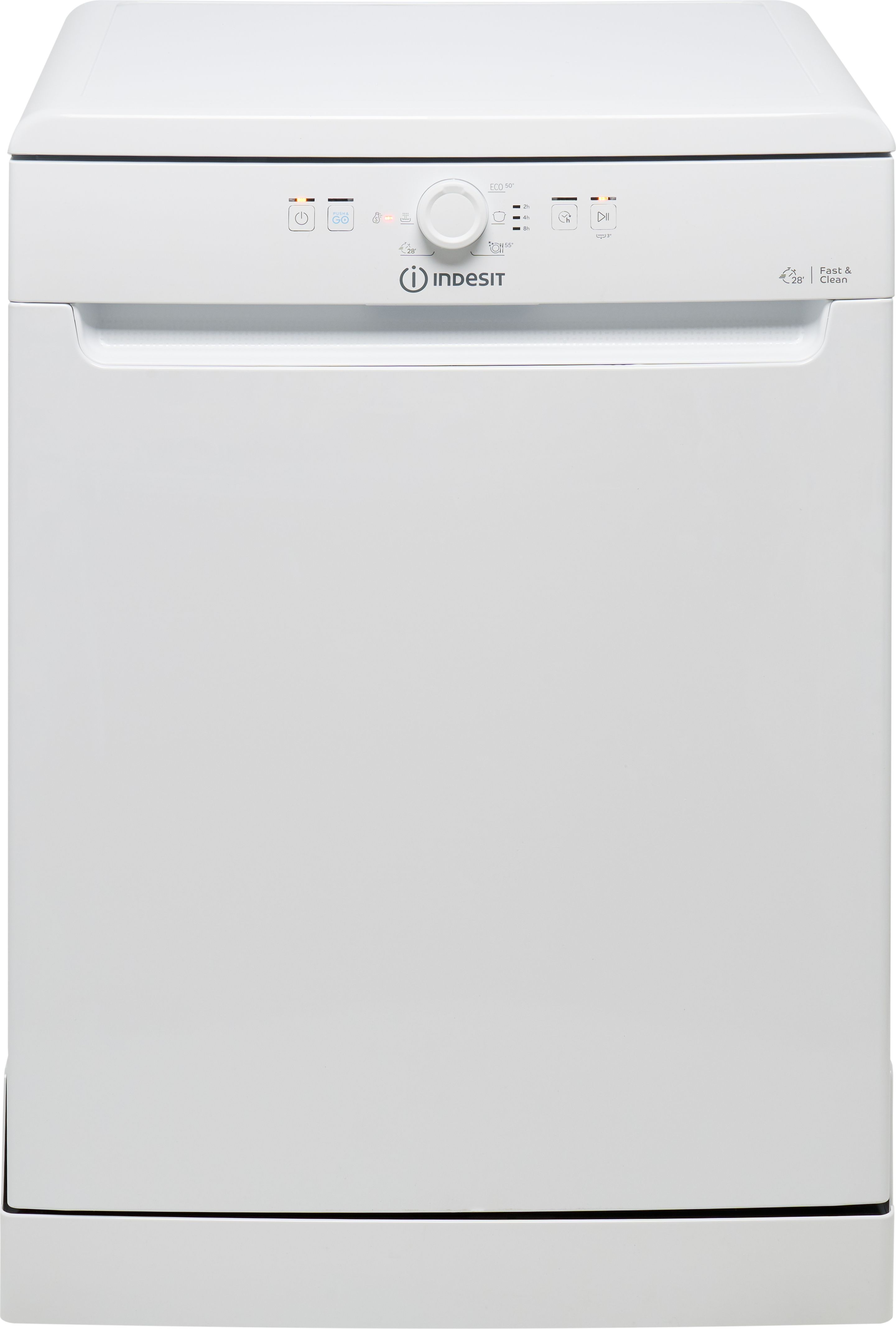 Image of Indesit D2FHK26UK Full Size Dishwasher - White - E Rated, White