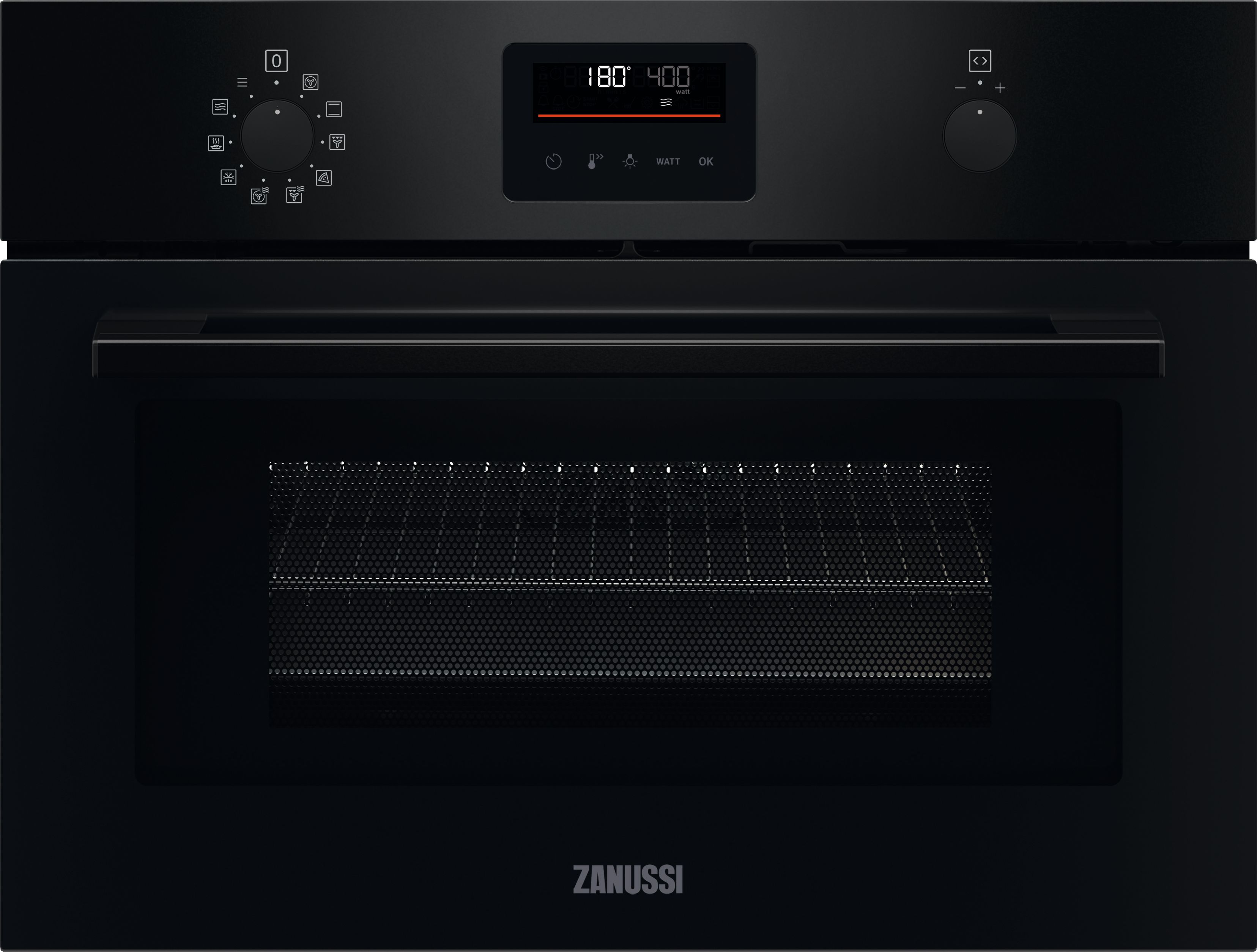 Zanussi Series 60 CookQuick ZVENM6K3 46cm tall, 60cm wide, Built In Microwave - Black, Black