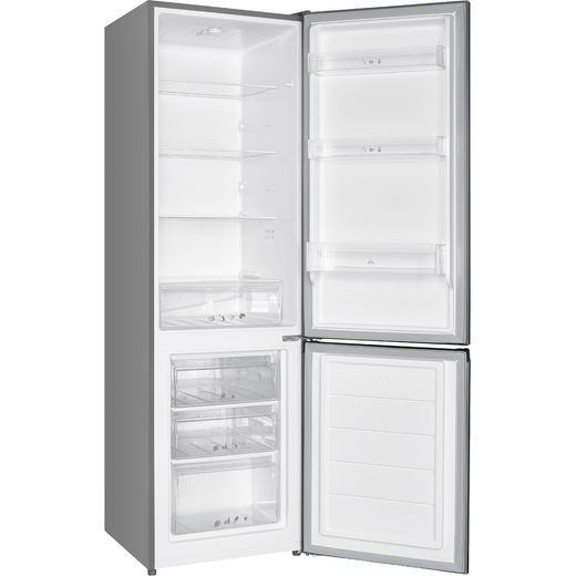 Russell Hobbs RH180FF552E1SS 180cm 70/30 Fridge Freezer with Door-on-door - Stainless Steel - Right perpsective with door open shot