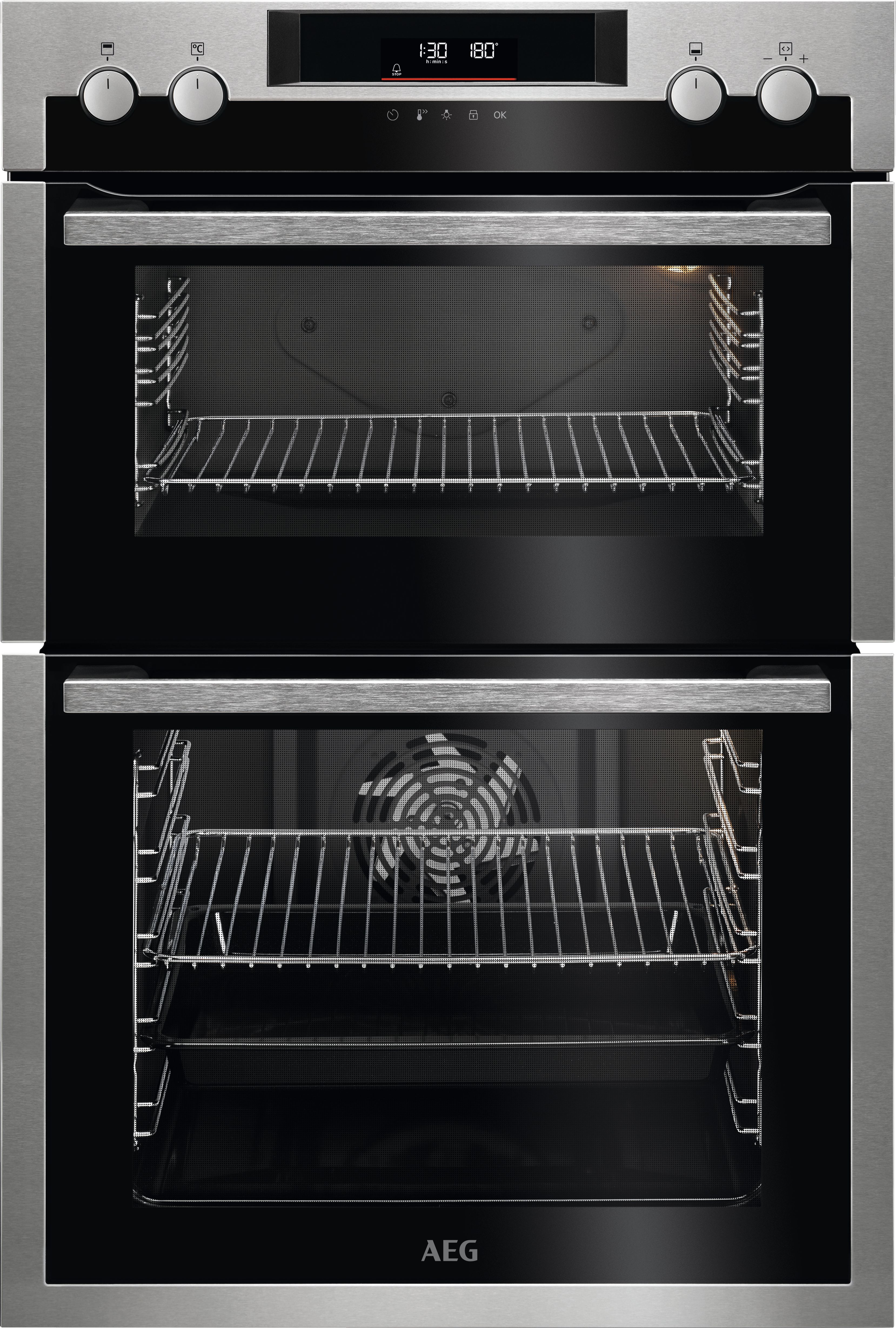 AEG 6000 SurroundCook DCS531160M Built In Electric Double Oven - Black / Stainless Steel - A Rated, Black