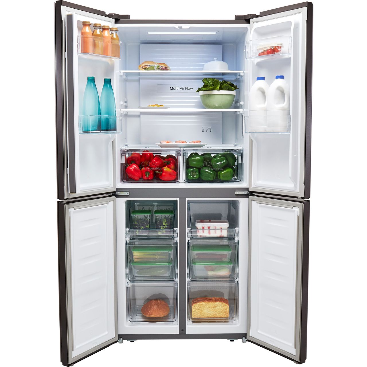 Fridgemaster MQ79394FFS 79cm Frost Free American Fridge Freezer Silver ...