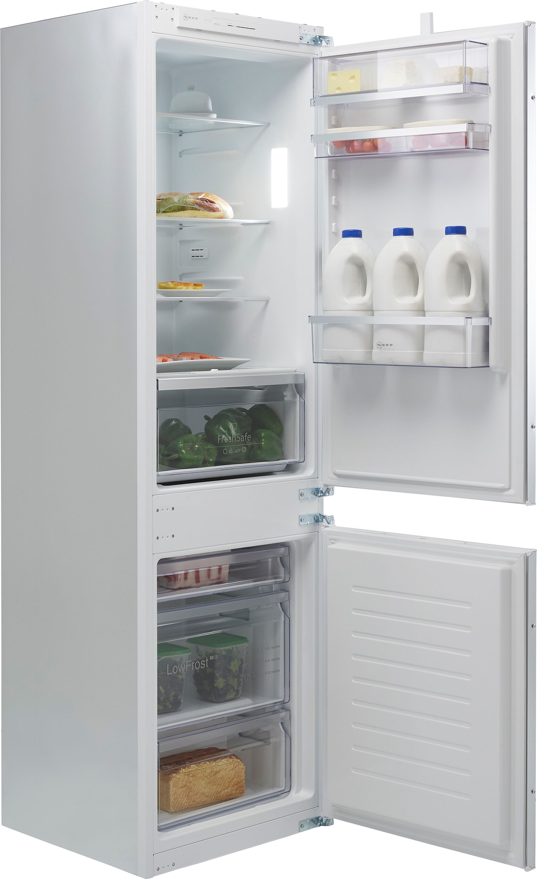 Image of NEFF N50 KI5862SE0G 177cm 60/40 Integrated Fridge Freezer with Sliding Door Hinge - White - E Rated, White