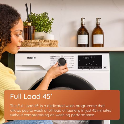 Hotpoint AntiStain HBD 8680G ANTISTAIN UK 8Kg / 6Kg Washer Dryer with 1400 rpm - Graphite - Annotation - Full load 45'