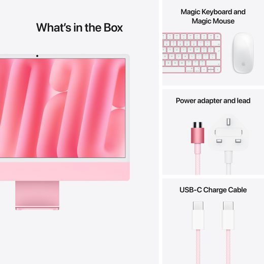 Apple iMac, - - Pink - Annotation - Whats in the box shot
