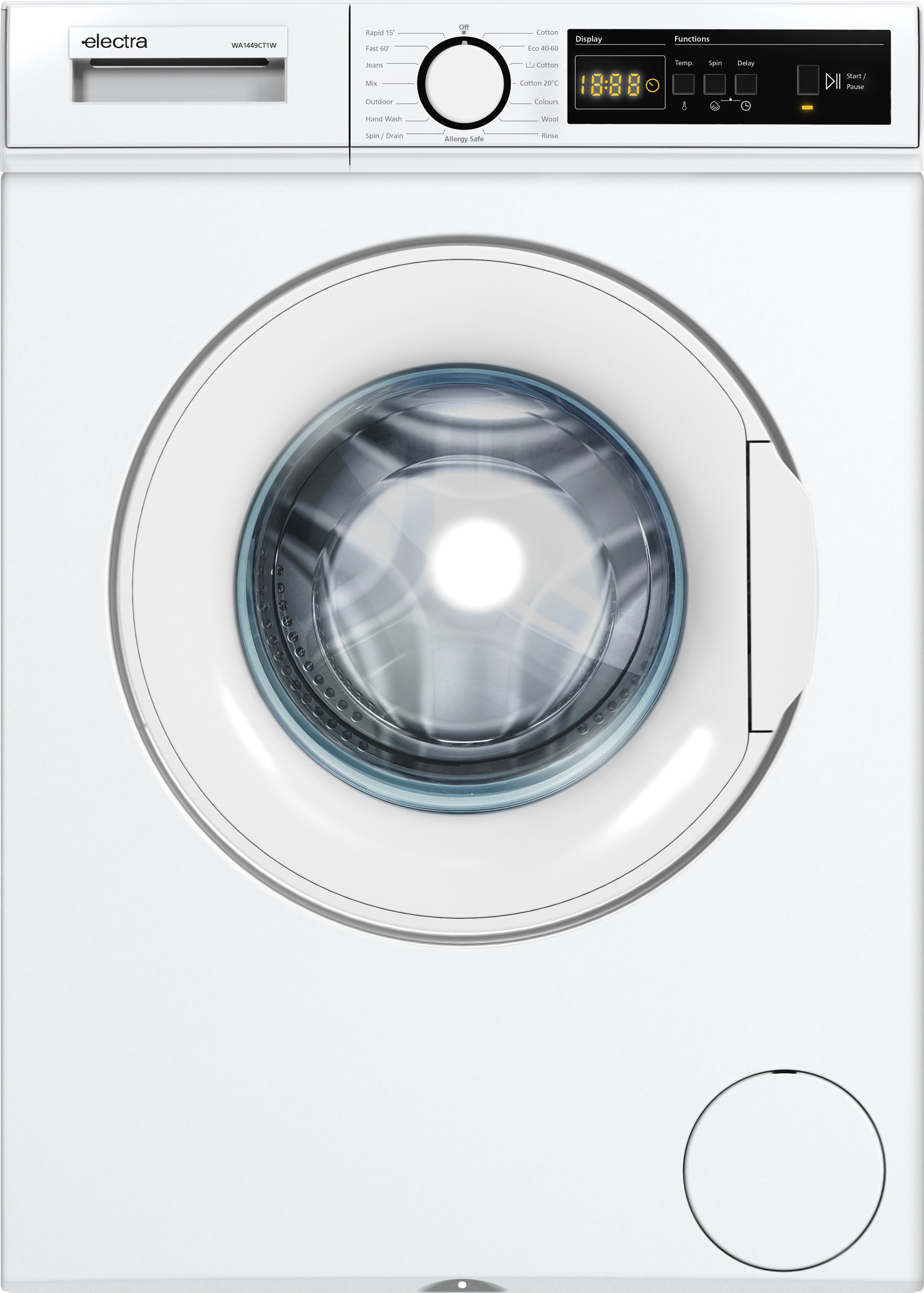 Electra WA1449CT1W 7kg Washing Machine with 1400 rpm - White - A Rated, White