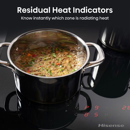 Hisense HIPKD6CB60IND Freestanding Electric Double Oven - Black - Annotation - residual heat shot